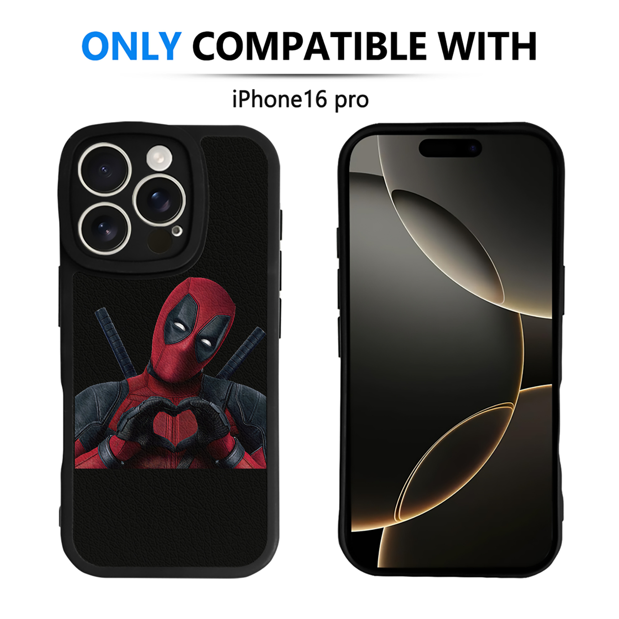 （画像用） Deadpool デッドプール 【iPhone 16シリーズ対応】シリコンスマホケース（レザー調） 材質：シリコン